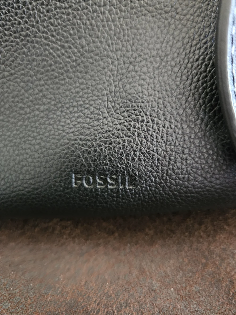 Fossil Black & Taupe Snake-Print Leather Crossbody Bag